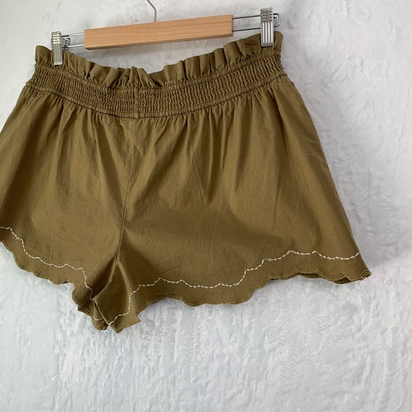 Anthropologie Scallop Hem Elastic Waist Shorts in Moss Sz XS - Picture 10 of 15
